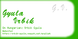 gyula vrbik business card